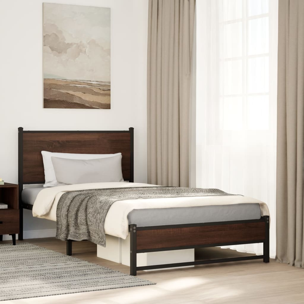 Giroletto senza Materasso in Metallo Rovere Marrone 107x203 cm