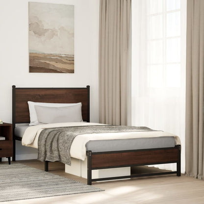 Giroletto senza Materasso in Metallo Rovere Marrone 107x203 cm