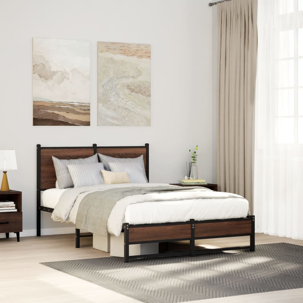 Giroletto senza Materasso in Metallo Rovere Marrone 120x200 cm
