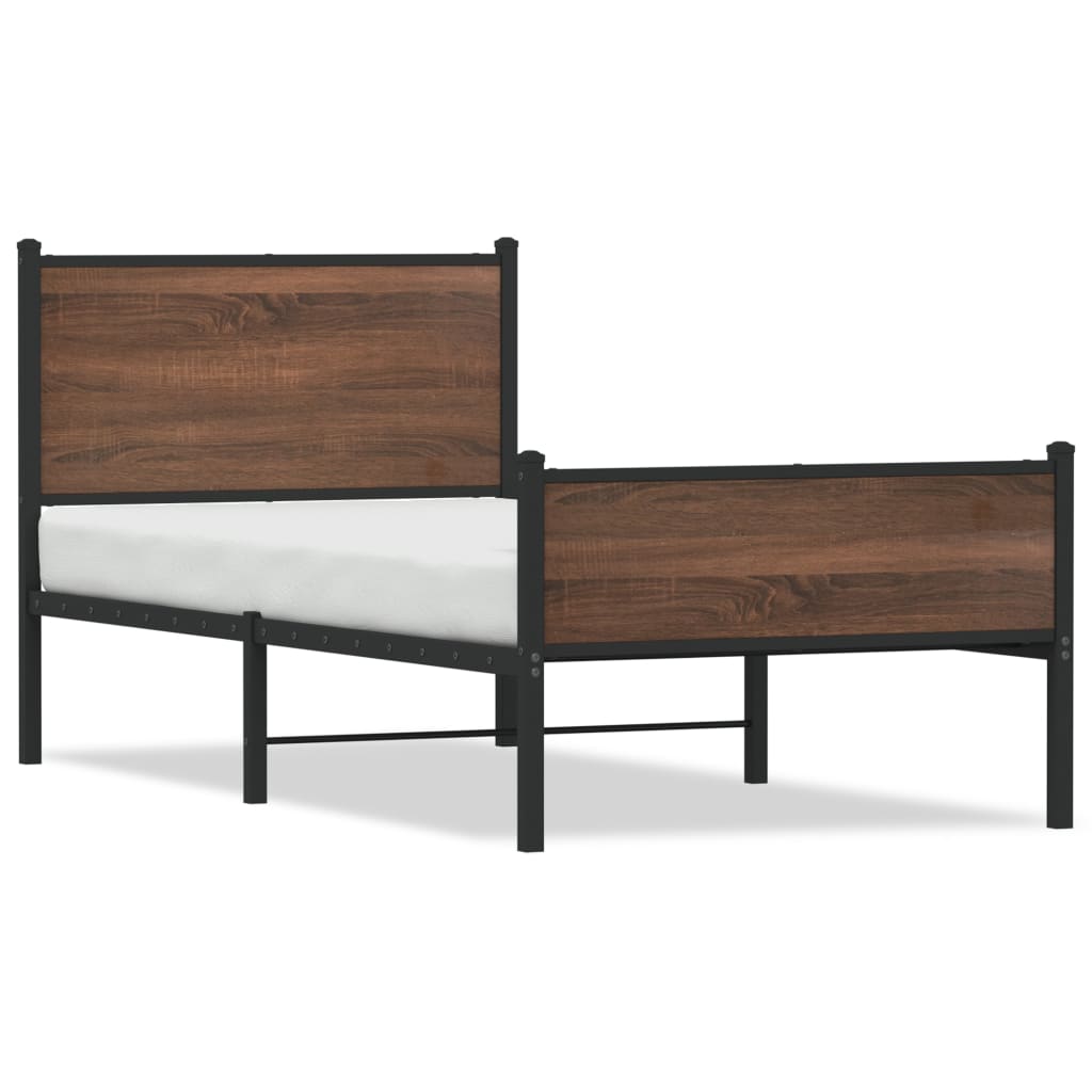 Giroletto senza Materasso in Metallo Rovere Marrone 80x200 cm