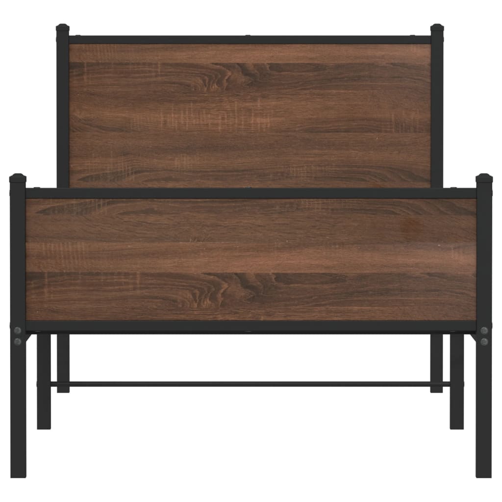 Giroletto senza Materasso in Metallo Rovere Marrone 90x190 cm