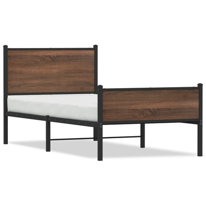 Giroletto senza Materasso in Metallo Rovere Marrone 90x200 cm