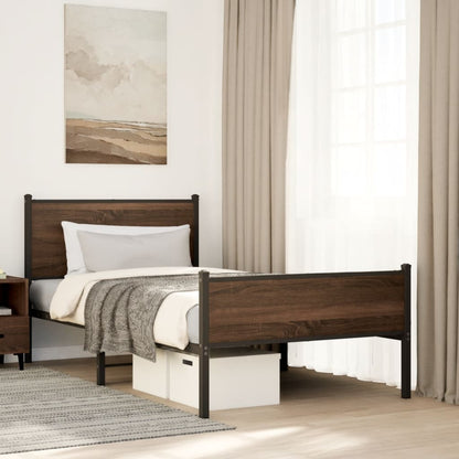 Giroletto senza Materasso in Metallo Rovere Marrone 100x190 cm
