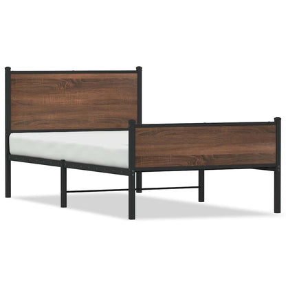 Giroletto senza Materasso in Metallo Rovere Marrone 100x200 cm