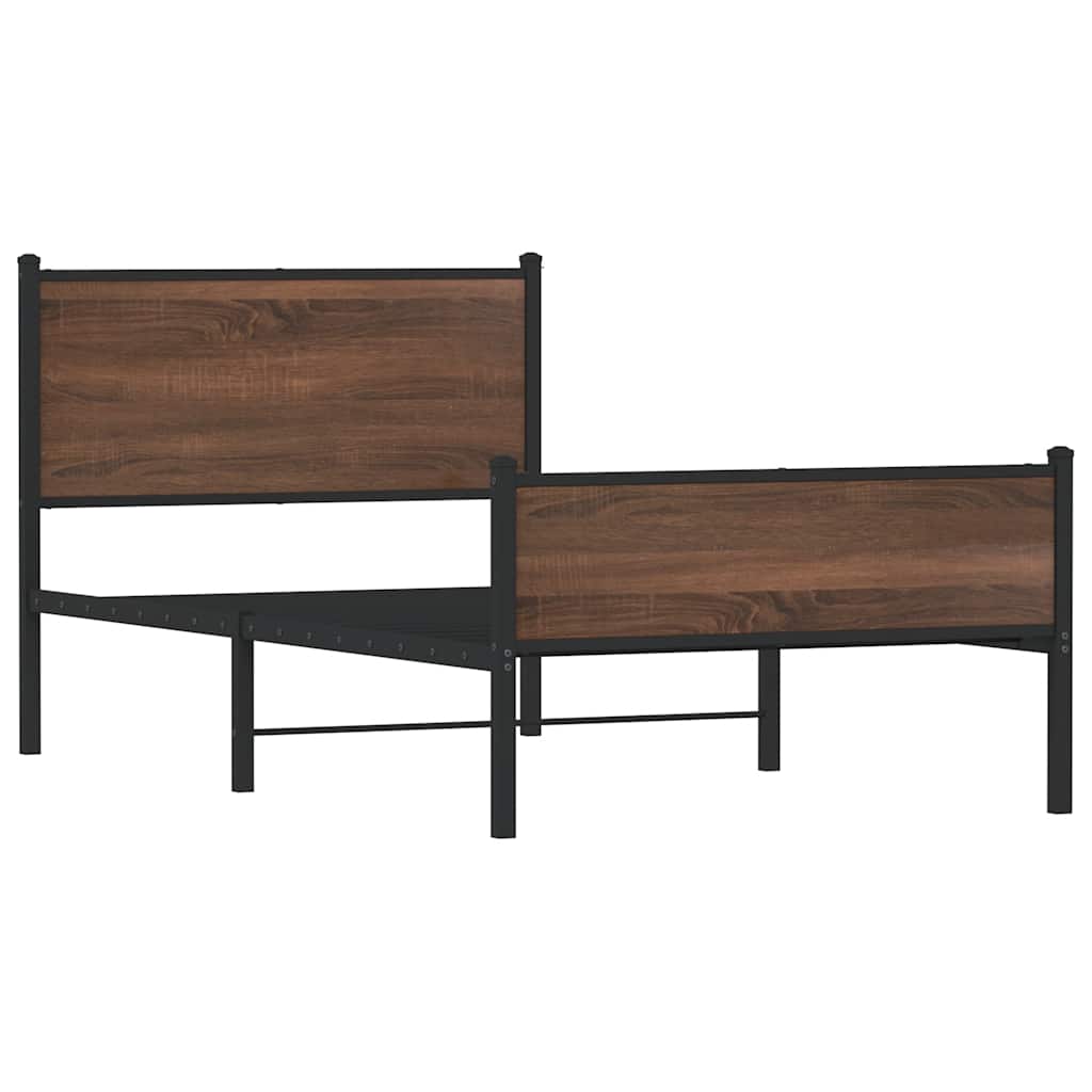 Giroletto senza Materasso in Metallo Rovere Marrone 100x200 cm