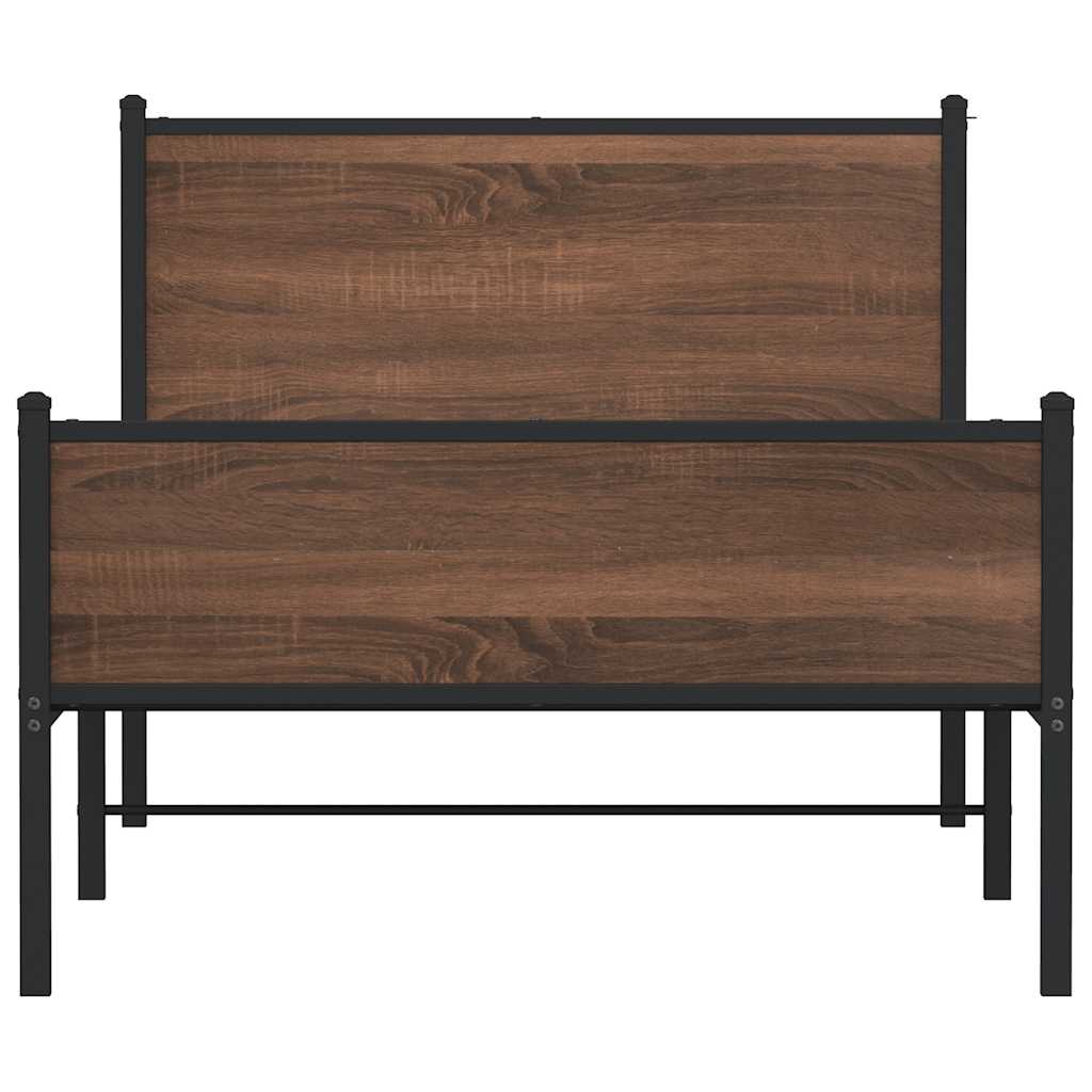 Giroletto senza Materasso in Metallo Rovere Marrone 100x200 cm