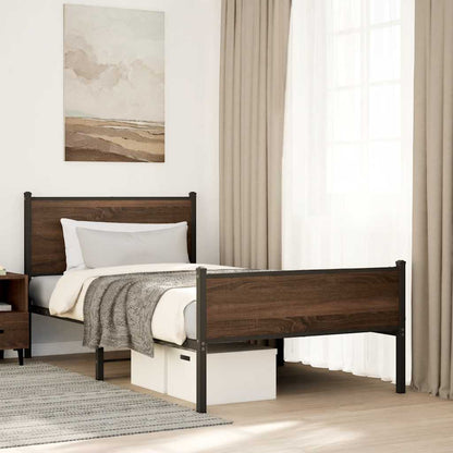 Giroletto senza Materasso in Metallo Rovere Marrone 100x200 cm