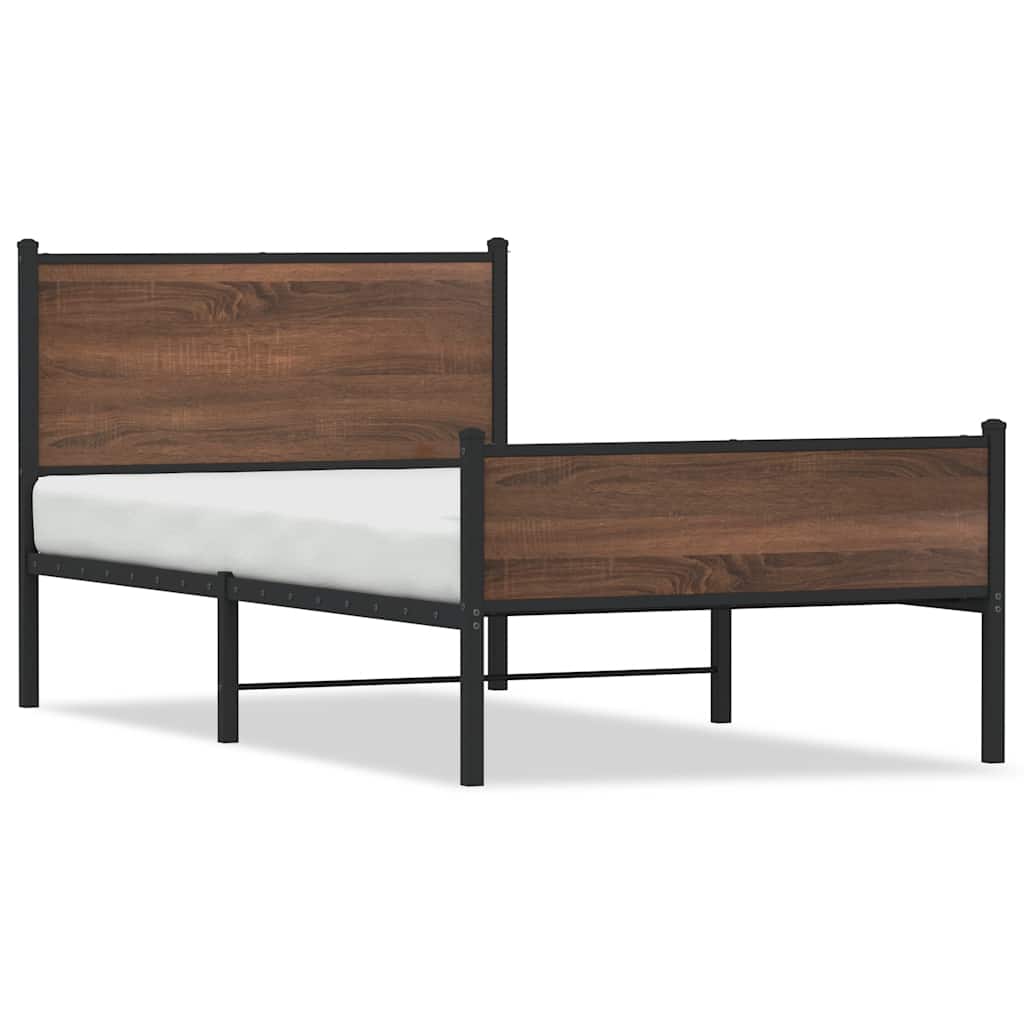 Giroletto senza Materasso in Metallo Rovere Marrone 107x203 cm