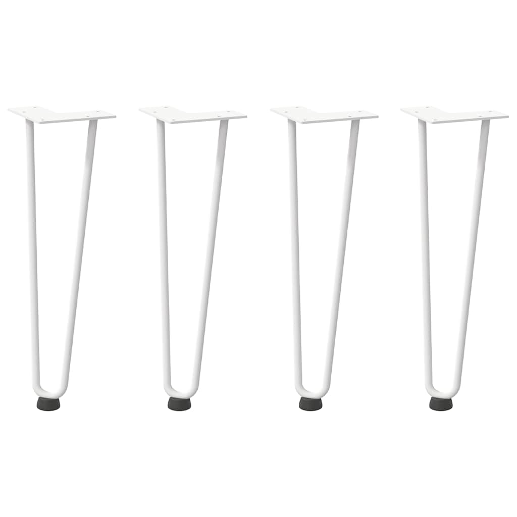 Gambe a forcina per tavolino 4 pz bianche 42 cm in acciaio massiccio