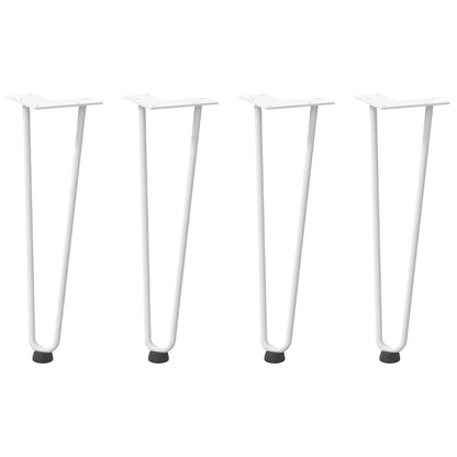 Gambe a forcina per tavolino 4 pz bianche 42 cm in acciaio massiccio
