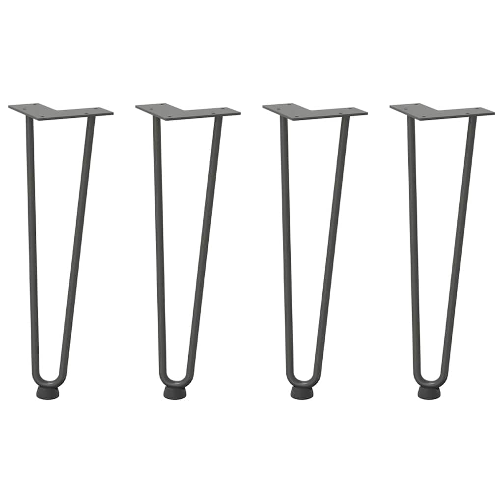 Gambe a forcina per tavolino 4 pz antracite 42 cm acciaio massiccio