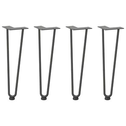 Gambe a forcina per tavolino 4 pz antracite 42 cm acciaio massiccio