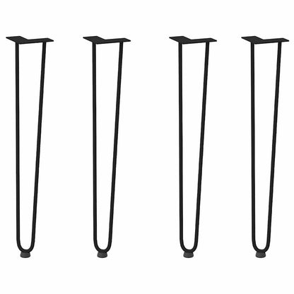 Gambe a forcina per tavoli consolle 4 pz Nero 72 cm Acciaio massiccio