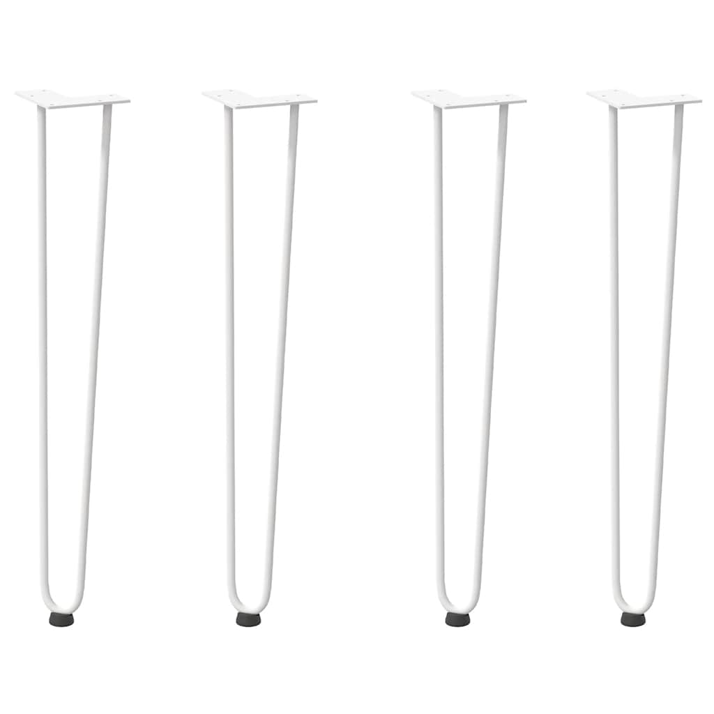 Gambe a forcina per tavoli consolle 4 pz Bianco 72 cm Acciaio massiccio