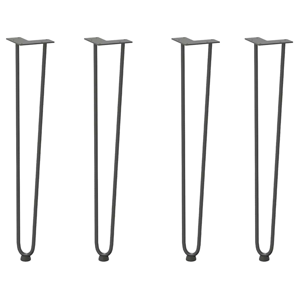 Gambe a forcina per tavoli consolle 4 pz Antracite 72 cm Acciaio massiccio