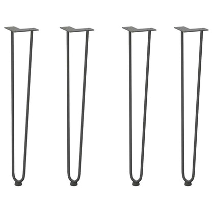 Gambe a forcina per tavoli consolle 4 pz Antracite 72 cm Acciaio massiccio