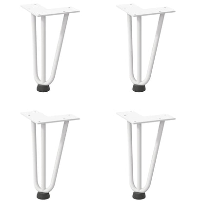 Gambe a forcina per tavolino 4 pz bianche 20 cm in acciaio massiccio