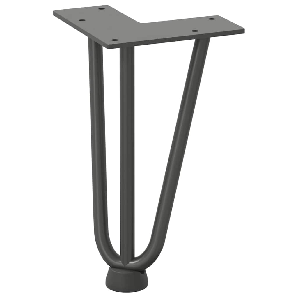 Gambe a forcina per tavolino 4 pz antracite 20 cm acciaio massiccio