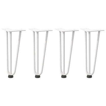 Gambe a forcina per tavolino 4 pz bianche 30 cm in acciaio massiccio