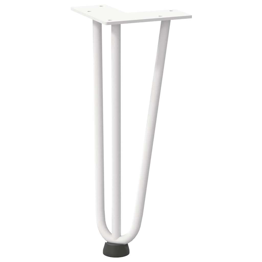 Gambe a forcina per tavolino 4 pz bianche 30 cm in acciaio massiccio