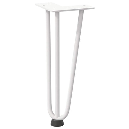 Gambe a forcina per tavolino 4 pz bianche 30 cm in acciaio massiccio