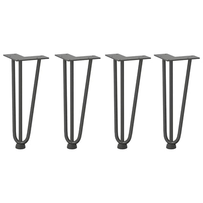Gambe a forcina per tavolino 4 pz antracite 30 cm acciaio massiccio