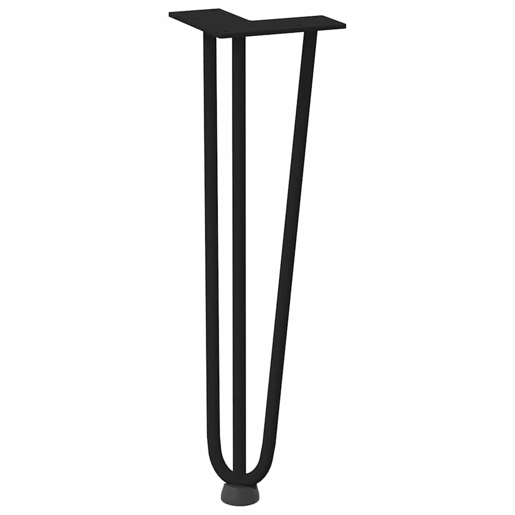 Gambe a forcina per tavolino da caffÃƒÂ¨ 4 pz nere 42 cm in acciaio massiccio