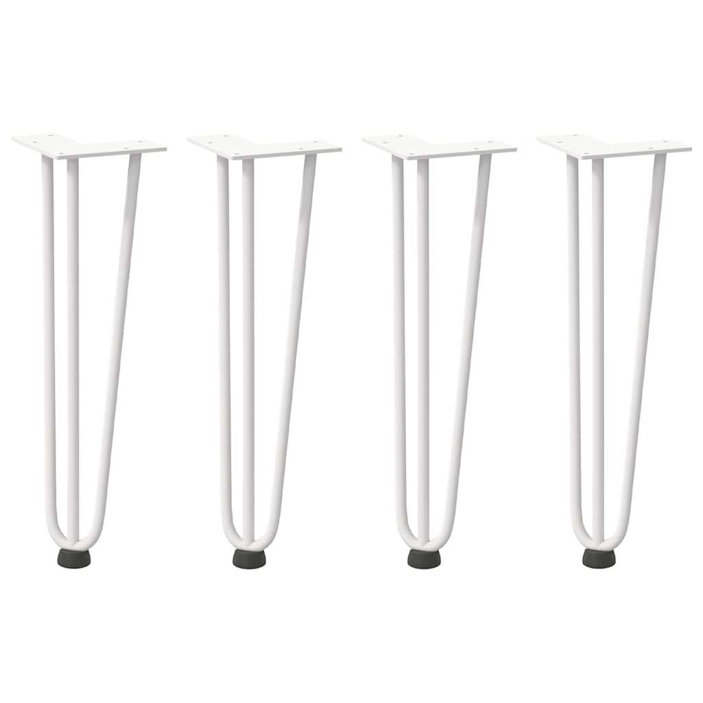 Gambe a forcina per tavolino 4 pz bianche 42 cm in acciaio massiccio