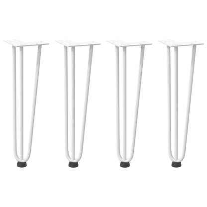 Gambe a forcina per tavolino 4 pz bianche 42 cm in acciaio massiccio