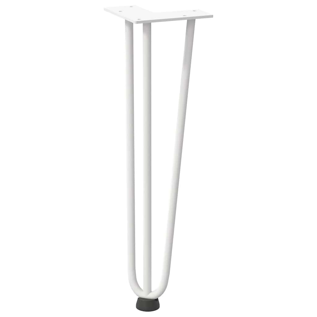 Gambe a forcina per tavolino 4 pz bianche 42 cm in acciaio massiccio