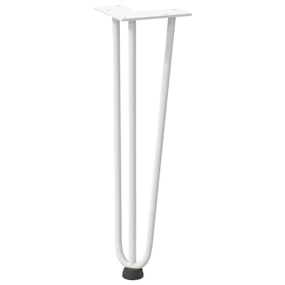 Gambe a forcina per tavolino 4 pz bianche 42 cm in acciaio massiccio