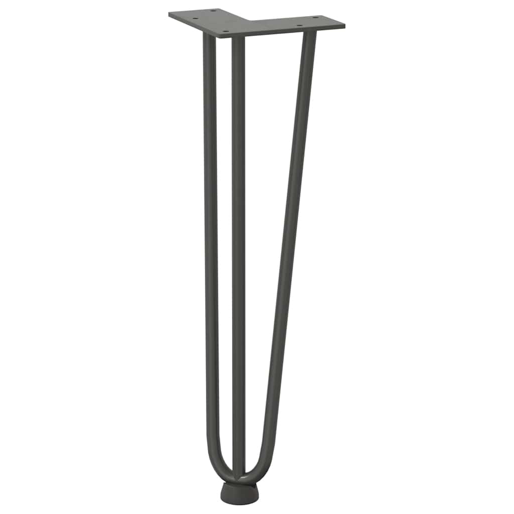 Gambe a forcina per tavolino 4 pz antracite 42 cm acciaio massiccio