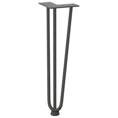 Gambe a forcina per tavolino 4 pz antracite 42 cm acciaio massiccio