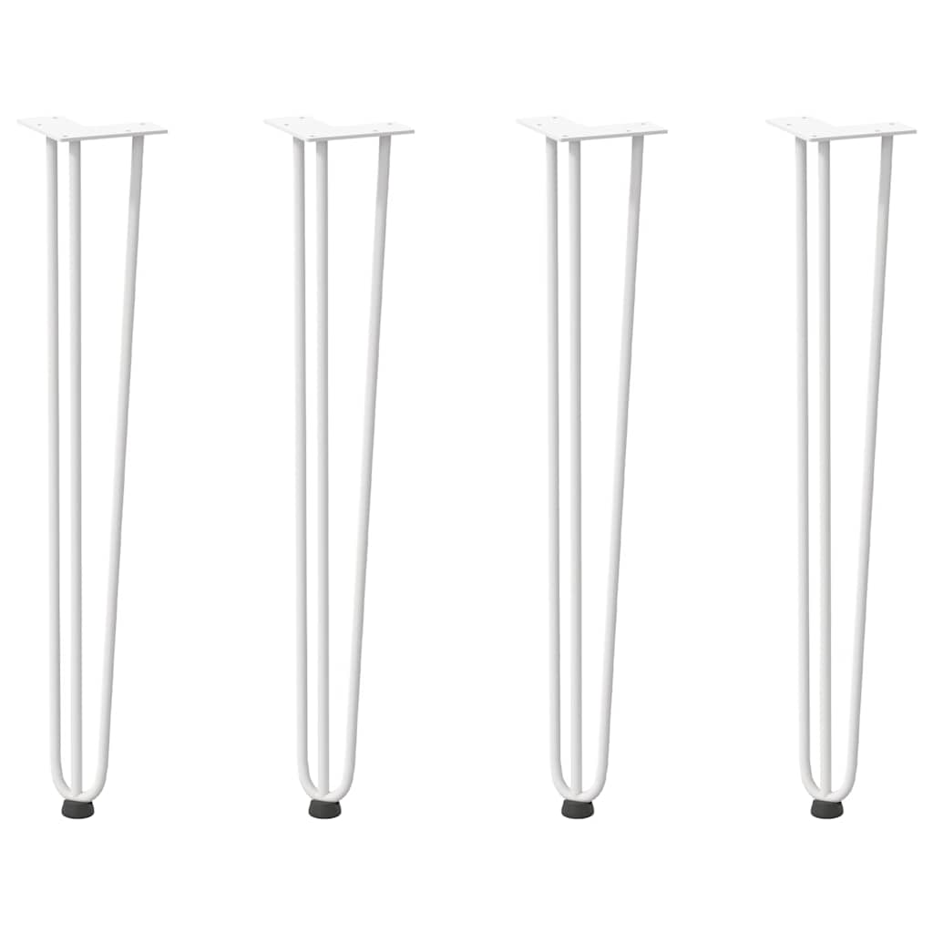 Gambe a forcina per tavoli consolle 4 pz Bianco 72 cm Acciaio massiccio