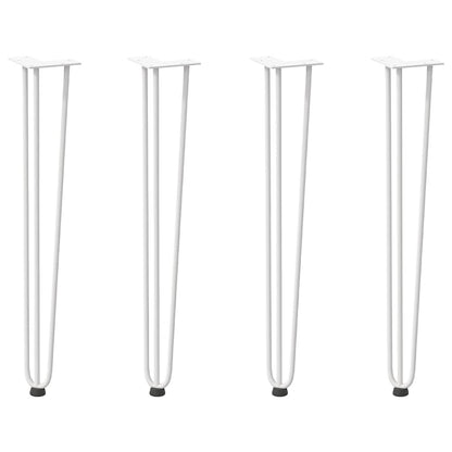 Gambe a forcina per tavoli consolle 4 pz Bianco 72 cm Acciaio massiccio