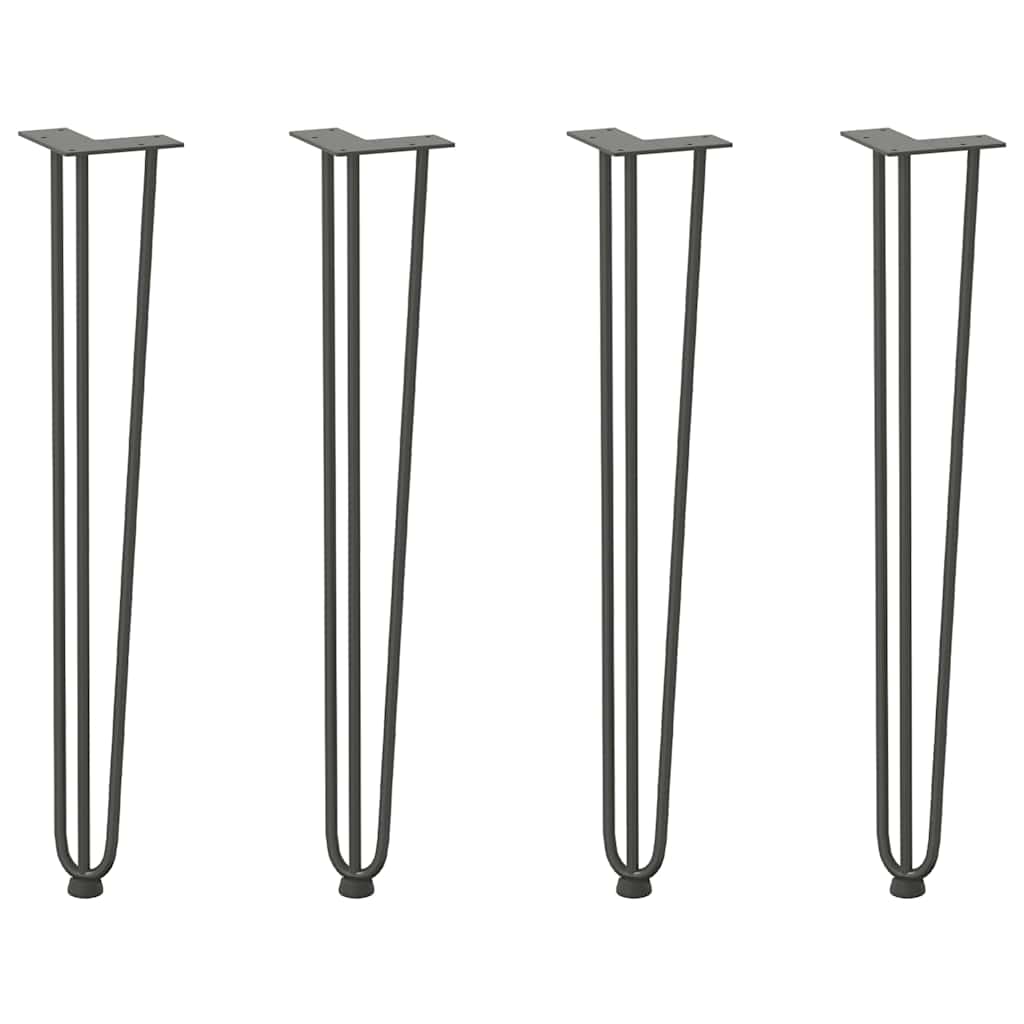 Gambe a forcina per tavoli consolle 4 pz Antracite 72 cm Acciaio massiccio