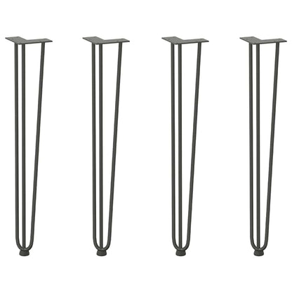 Gambe a forcina per tavoli consolle 4 pz Antracite 72 cm Acciaio massiccio
