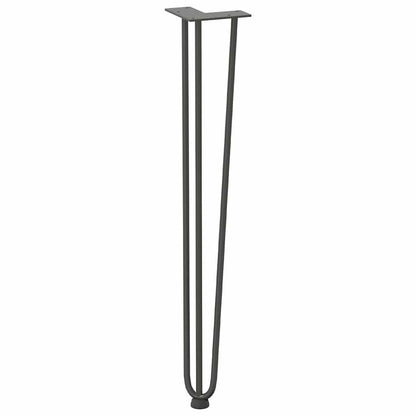 Gambe a forcina per tavoli consolle 4 pz Antracite 72 cm Acciaio massiccio