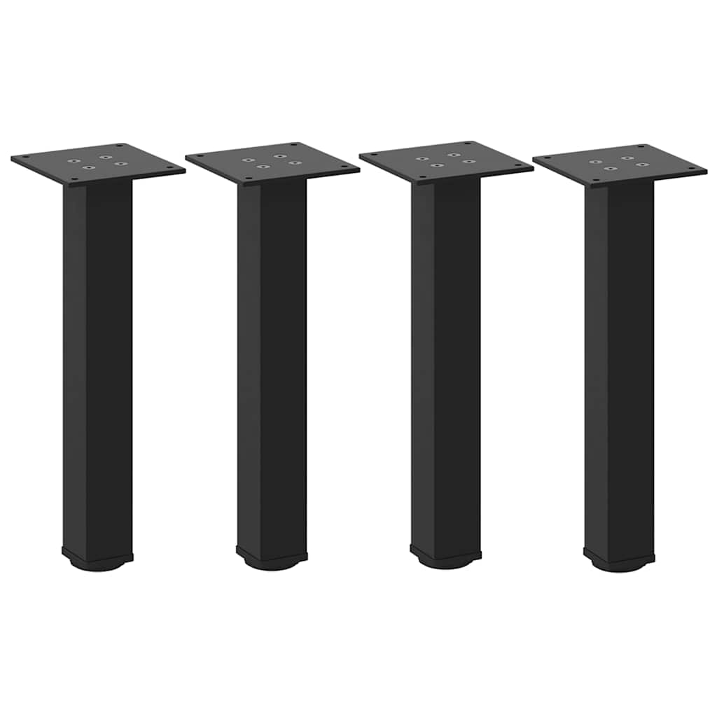 Gambe per Tavolino da CaffÃ¨ 4 pz Nere 42-44 cm Acciaio