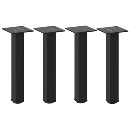 Gambe per Tavolino da CaffÃ¨ 4 pz Nere 42-44 cm Acciaio