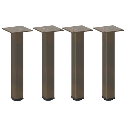 Gambe per Tavolino da CaffÃ¨ 4 pz in Acciaio Naturale 42-44 cm Acciaio