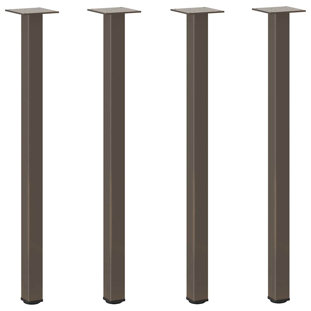 Gambe per tavolo consolle 4 pz in acciaio naturale 72-74 cm
