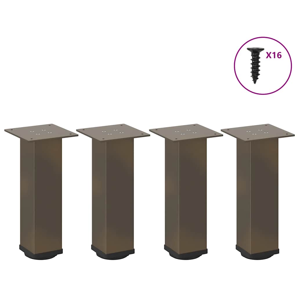 Gambe per Tavolino da CaffÃ¨ 4 pz Acciaio Naturale 30-32 cm Acciaio