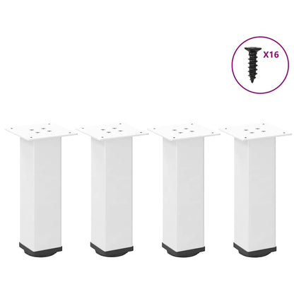 Gambe per Tavolino da CaffÃƒÂ¨ 4 pz Bianche 42-44 cm Acciaio