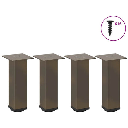 Gambe per Tavolino da CaffÃ¨ 4 pz in Acciaio Naturale 42-44 cm Acciaio