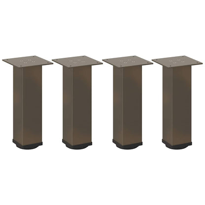 Gambe per Tavolino da CaffÃ¨ 4 pz in Acciaio Naturale 42-44 cm Acciaio