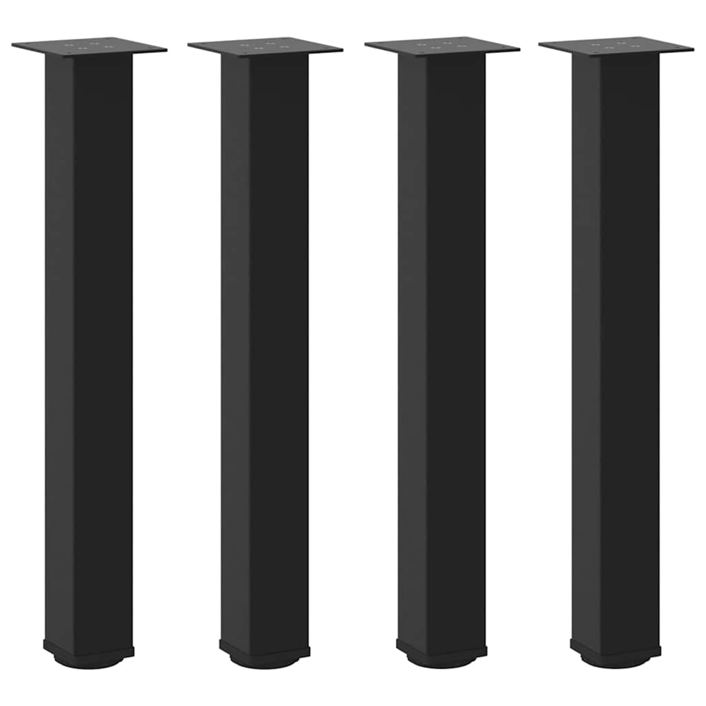 Gambe per tavolo consolle 4 pz nere 72-74 cm in acciaio