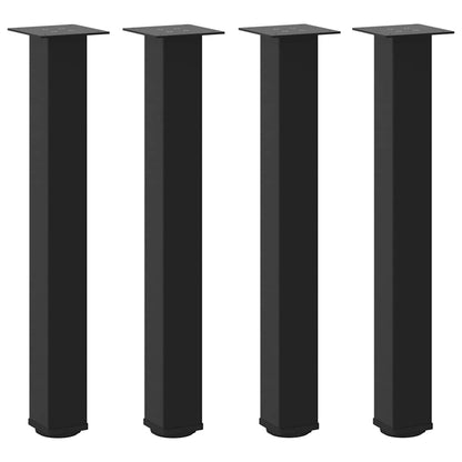 Gambe per tavolo consolle 4 pz nere 72-74 cm in acciaio