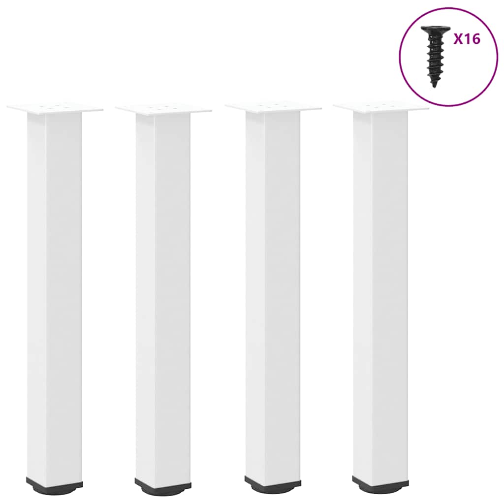 Gambe per tavolo consolle 4 pz Bianche 72-74 cm Acciaio