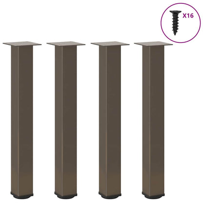 Gambe per tavolo consolle 4 pz in acciaio naturale 72-74 cm